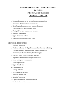 Principles of Business - Immaculate Conception High School