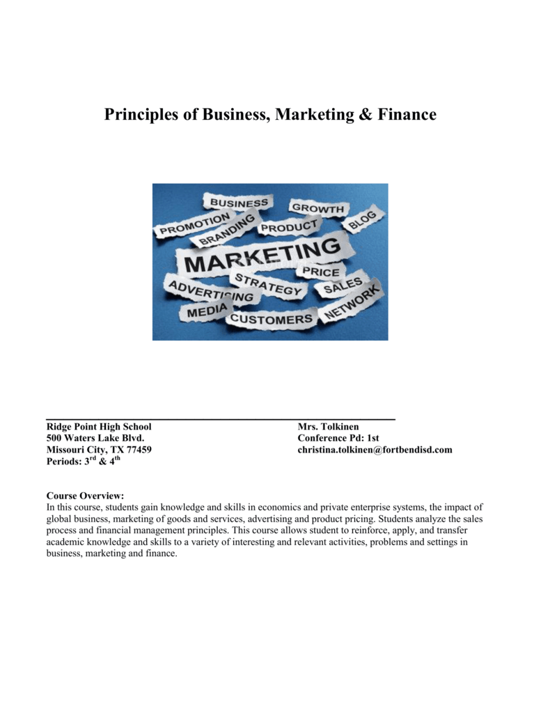 business marketing and finance