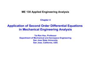 Application of Second Order Differential Equations in Mechanical