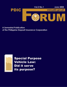 PDIC Forum, Vol. 3, No. 1 (June 2005)