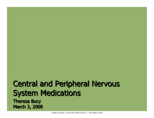 PN 1102 Central and Peripheral Nervous System Medications 1