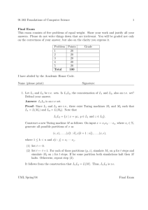 91.502 Foundations of Computer Science 1 Final Exam This exam