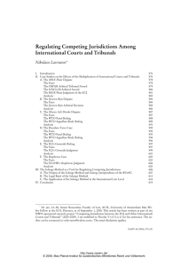 Regulating Competing Jurisdictions Among International Courts and