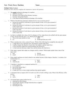 Test - Work, Power, Machines Name