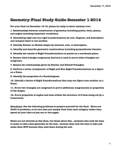 Geometry-Final Study Guide-Semester 1-2014