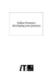 Online Presence: developing your presence - WebLearn