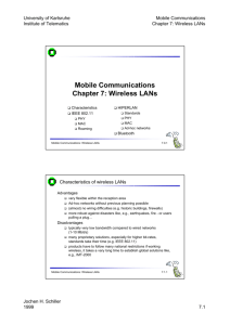 Mobile Communications Chapter 7: Wireless LANs