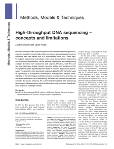 Highthroughput DNA sequencing concepts and