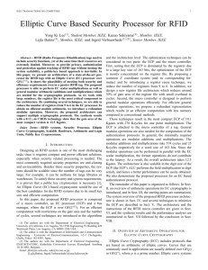 Elliptic Curve Based Security Processor for RFID