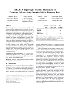 SPECS: A Lightweight Runtime Mechanism for Protecting Software
