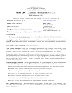 Math 280 - Discrete Mathematics (3 units)