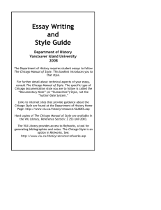 Essay Writing and Style Guide