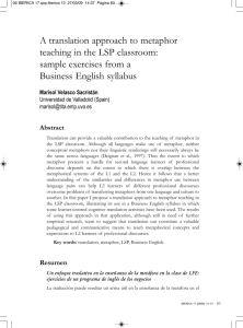 A translation approach to metaphor teaching in the LSP