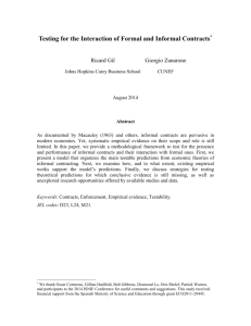 Testing for the Interaction of Formal and Informal Contracts*
