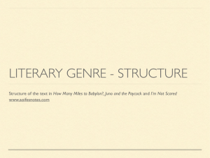 Literary Genre - Structure in 'How Many Miles to Babylon?', 'Juno