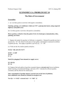 ECONOMICS 1A: PROBLEM SET 10 The Role of Government