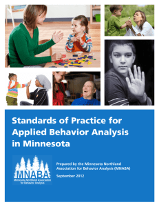 Standards of Practice for Applied Behavior Analysis in Minnesota