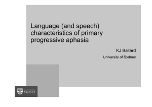Language (and speech) characteristics of primary