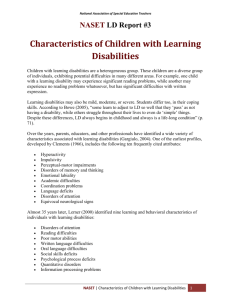 Characteristics of Children with Learning Disabilities