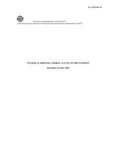 TECHNICAL BRIEFING: MOBILE ACCESS TO THE INTERNET