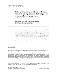 Total quality management and performance appraisal