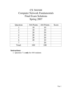 CS 344/444 Computer Network Fundamentals Final Exam Solutions