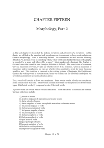 CHAPTER FIFTEEN Morphology, Part 2
