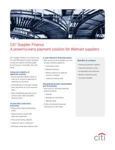 Citi® Supplier Finance A powerful early payment solution