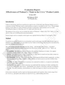 Evaluation Report: Effectiveness of Walmart's “Made in the U.S.A.