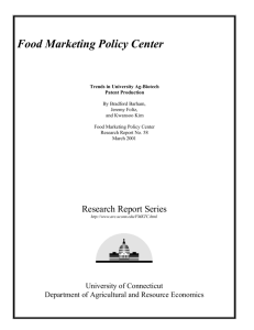 Food Marketing Policy Center - Agricultural & Applied Economics