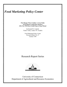 Food Marketing Policy Center - Agricultural & Applied Economics