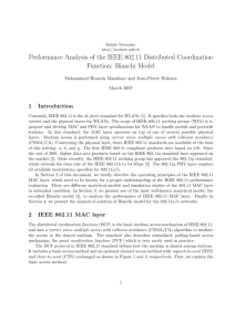 Performance Analysis of the IEEE 802.11 Distributed Coordination