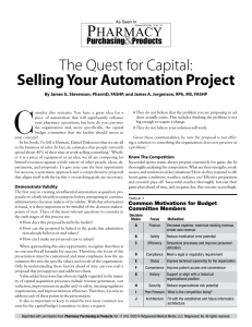 The Quest for Capital: Selling Your Automation Project