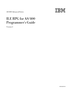 ILE RPG for AS/400 Programmer's Guide
