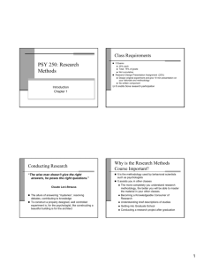 PSY 250: Research Methods