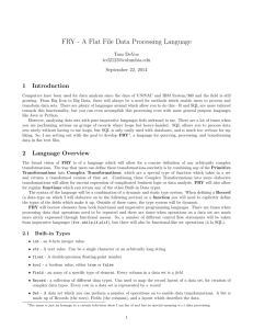 FRY - A Flat File Data Processing Language