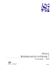 dance kindergarten to grade 7 - Ministry of Education