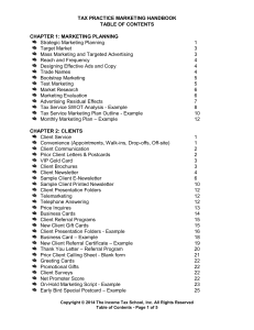 View Table of Contents - The Income Tax School