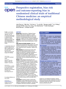 Prospective registration, bias risk and outcome