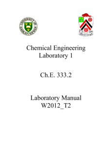 Chemical Engineering Laboratory 1 Ch.E. 333.2 Laboratory Manual