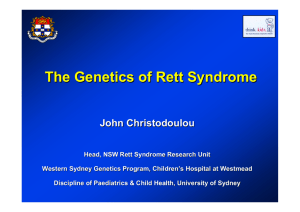 The Genetics of Rett Syndrome - A summary by John Christoloulou