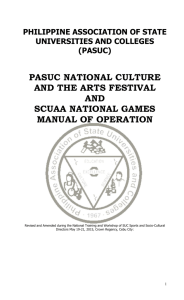 PASUC NATIONAL CULTURE AND THE ARTS FESTIVAL AND
