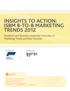 InsIghts to ActIon: IsBM B-to