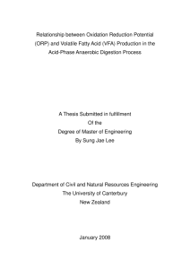 Relationship between Oxidation Reduction Potential (ORP) and
