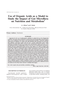 Use of Organic Acids as a Model to Study the Impact of