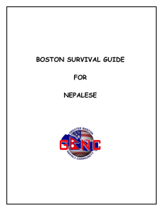 BOSTON SURVIVAL GUIDE FOR NEPALESE