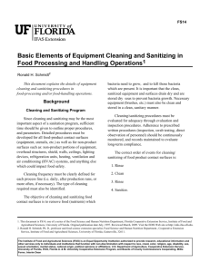 Basic Elements of Equipment Cleaning and Sanitizing in Food
