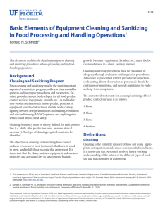 Basic Elements of Equipment Cleaning and Sanitizing in Food