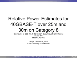 Relative Power Estimates for 40GBASE