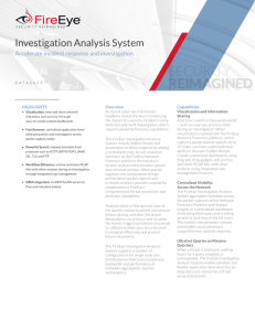 Investigation Analysis System Data Sheet